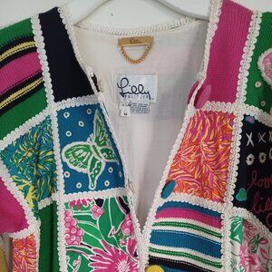 Lilly Pulitzer 1990's Vintage Real Patchwork Robe M 120 4" x 4" Squares *Rare**
